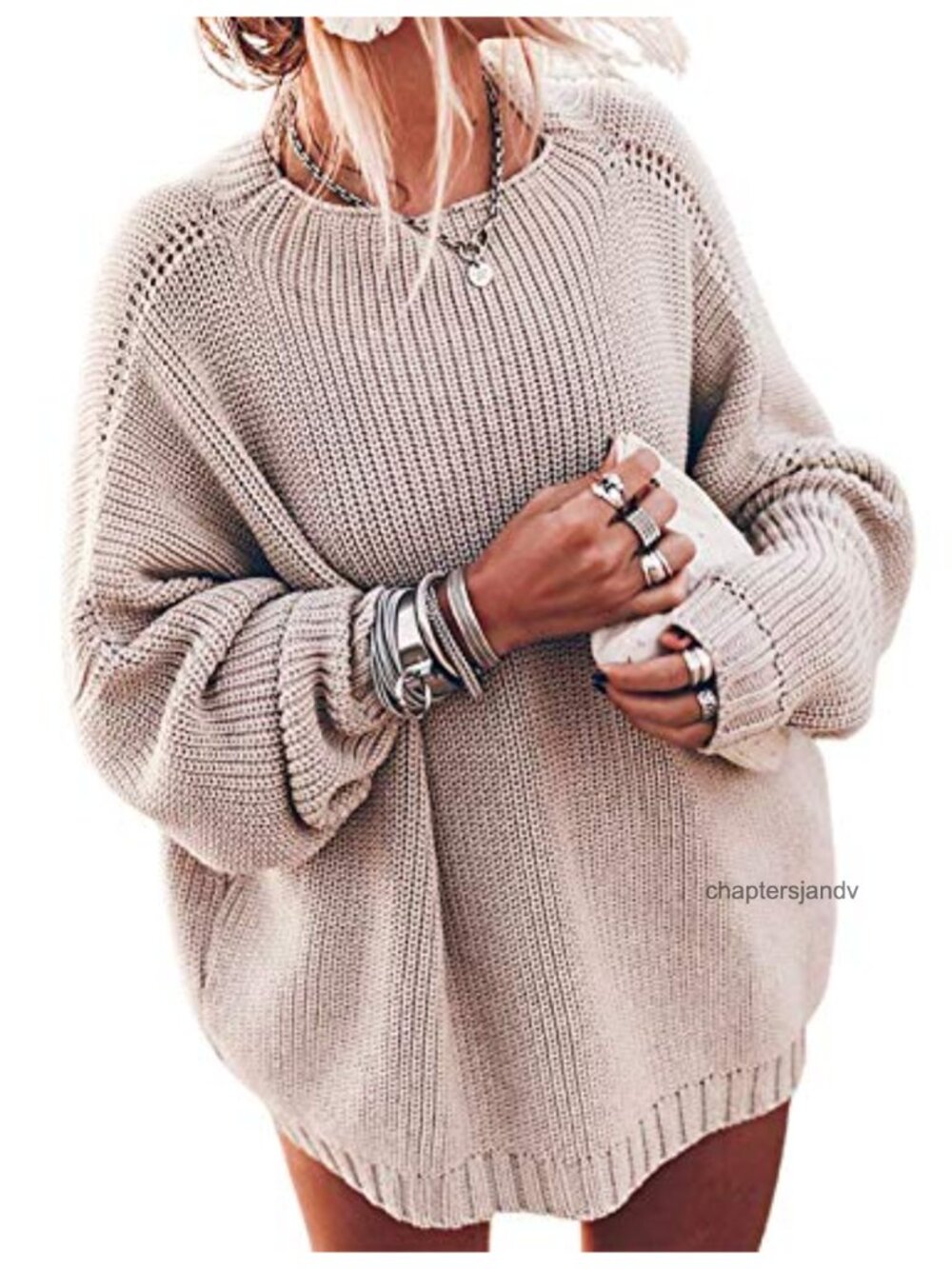 Oversized Chunky Knit Batwing Sleeve Mock Neck Pullover Sweater